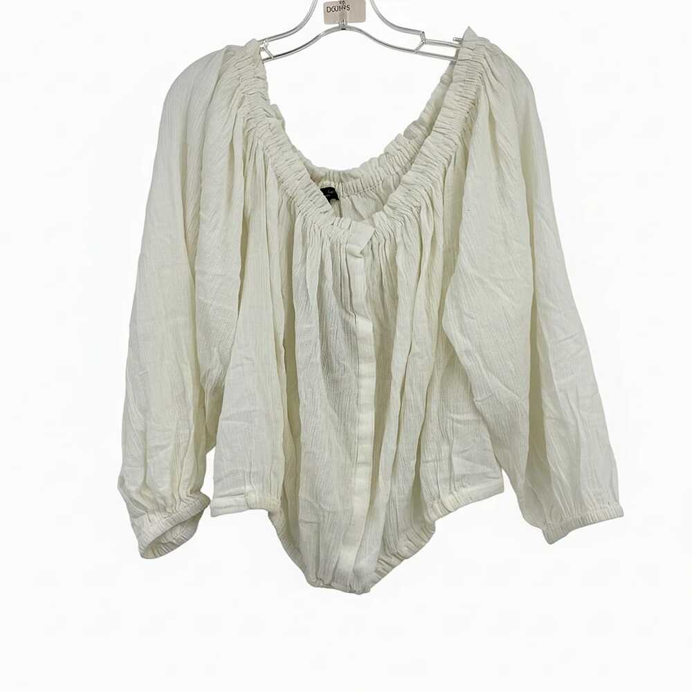 rag & bone White Cotton Blouse | Women’s Size L | 100% Cotton